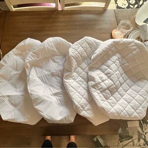 Four bassinet mattress cover protectors - white